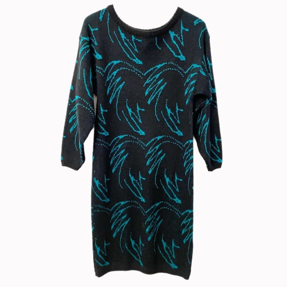 American Vintage 80s D. D. Sloane Sweater Dress Sz M